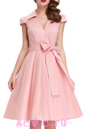 Платье-рубашка ретро, цв. Розовый