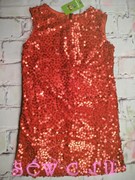 Платье в стиле чикаго с пайетками красное, р. 128-158