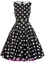 Платье стиляги BP "Классика" черное в белый горох, р.XS,S,M,L,XL