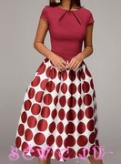 Платье в горошек "Миледи", цв.бордовый