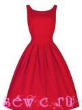 Платье в стиле 50-60-х в "Классика Ретро", хлопок,  цвет Красный
