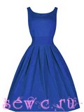 Платье в стиле 50-60-х в "Классика Ретро", полиэстер, цвет Синий, р.M. Последний размер.