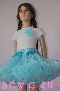 Пышная юбка американка Pettiskirt голубая, 4-6 лет.