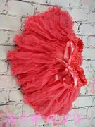 Пышная юбка американка Pettiskirt, коралловая, 6-8 лет.