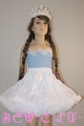 Пышная юбка американка Pettiskirt белая, 2-4, 4-6, 6-8 лет.