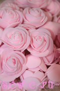 Роза декоративнаят (10 штук./комплект), диаметр 3 см., светло-розовая.