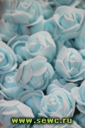 Роза декоративнаят (10 штук./комплект), диаметр 3 см., голубая.