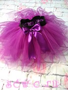 Пышная юбка из фатина для девочки, 6 слоев, фиолетовая.